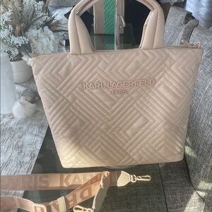 Karl lagerfeld Paris cream tote and crossbody nwot